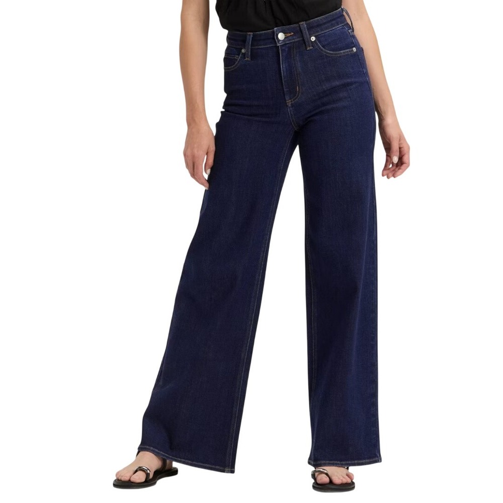 Wild Fable Women's High Rise Dark Wash Rigid Wide Leg Denim Jeans Size 0